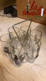 Vintage glazen in houder alle windstreken, Verzamelen, Ophalen, Zo goed als nieuw, Overige typen