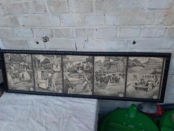 Vervoersmiddelen over 5 eeuwen, schetsen. Ca. 60 jaar oud. beschikbaar voor biedingen