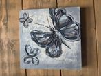 Schilderij met vlinders 30x30cm, Ophalen, Minder dan 50 cm, Zo goed als nieuw, Schilderij