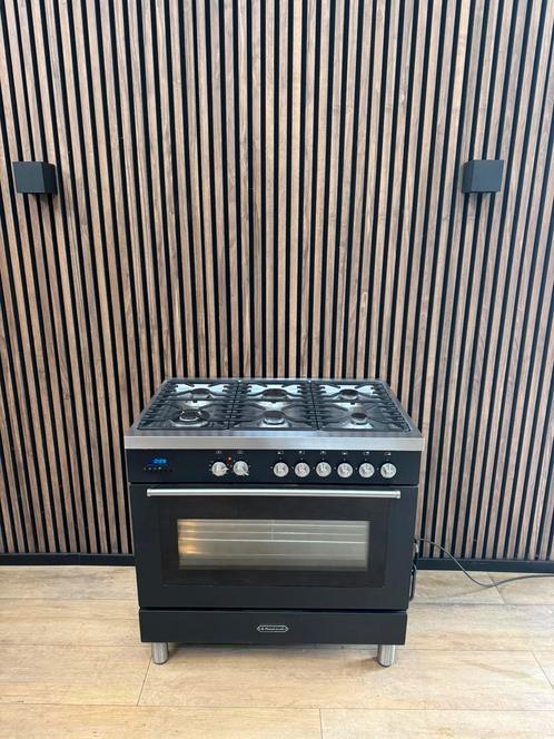 Mooie zwarte Fratelli Onofri Fornuis 90 cm (Gratis bezorgen), Witgoed en Apparatuur, Fornuizen, Zo goed als nieuw, Vrijstaand