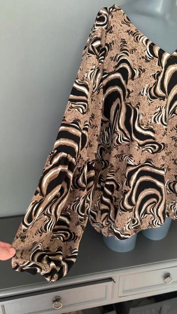 Norah top, blouse shirt pofmouwen animalprint zebra XXL, 3XL beschikbaar voor biedingen