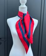 Vintage retro rood / blauw zijden sjaal, Ophalen of Verzenden, Zo goed als nieuw, Sjaal
