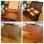 Diverse oude kistjes met o.a. vakjes en los penseelbakje, Ophalen of Verzenden