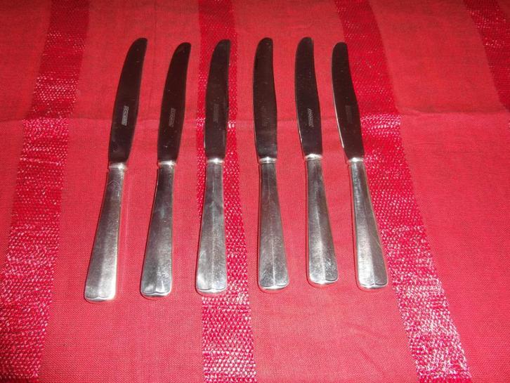 GERO ANTIEK VERZILVERDE ONTBIJTMESSEN HAAGS LOFJE 100., Antiek en Kunst, Antiek | Bestek, Ophalen of Verzenden