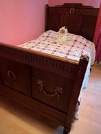 Vintage bed (+ optie bijhorende kast), Huis en Inrichting, Slaapkamer | Bedden, Ophalen, Bruin, Vintage hout, Zo goed als nieuw