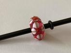 Trollbeads rood roze met gouden strepen, nieuw., 1 bedel, Ophalen of Verzenden, Nieuw, Trollbeads