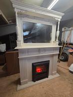 Elektrische sfeerhaard met spiegel en schouw, Ophalen, Vrijstaande haard, Elektrische haard