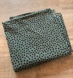 Vintage retro polkadot stof coupon grote lap blauw zwart, Hobby en Vrije tijd, Stoffen en Lappen, 120 cm of meer, Ophalen of Verzenden