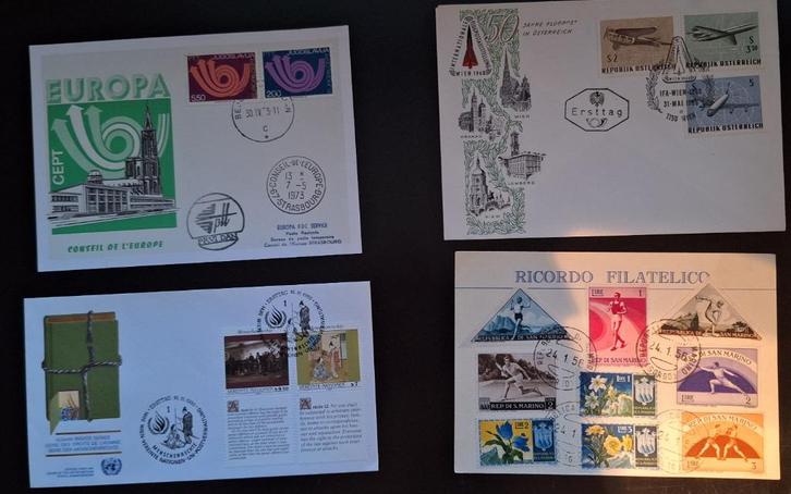 7 Eerste Dag Enveloppen  Europa, Postzegels en Munten, Postzegels | Eerstedagenveloppen, Onbeschreven, Europa, Ophalen of Verzenden