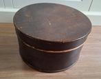 Vintage Houten Hoedendoos met Deksel, Antiek en Kunst, Curiosa en Brocante, Ophalen of Verzenden