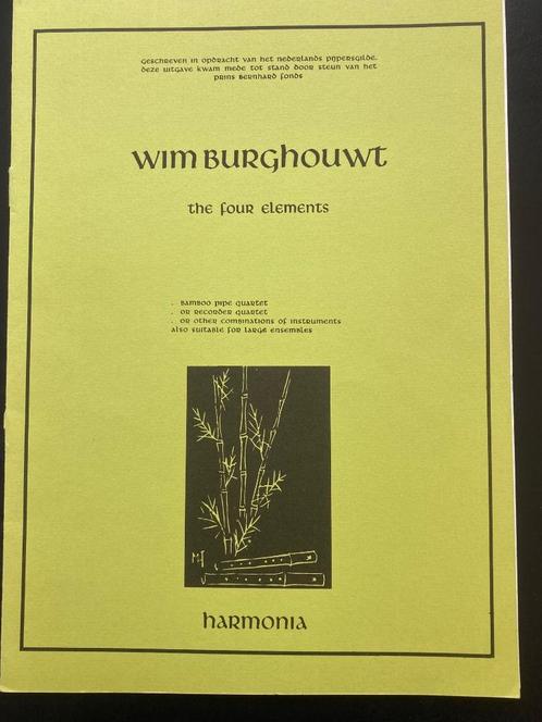  KWARTET - The Four Elements - WIM BURGHOUWT, Muziek en Instrumenten, Bladmuziek, Gebruikt, Les of Cursus, Klassiek, Blokfluit