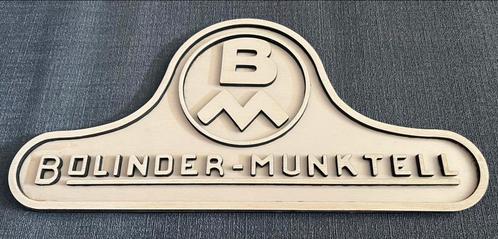 Bolinder Munktell 3D embleem van hout 45cm x 22cm, Hobby en Vrije tijd, Overige Hobby en Vrije tijd, Nieuw, Ophalen of Verzenden