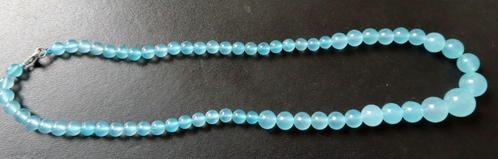 Ice blue stenen Ketting, Sieraden, Tassen en Uiterlijk, Kettingen, Nieuw, Steen of Mineraal, Blauw, Verzenden
