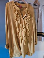 Okergele Roezelblouse - Maat 50 - Zo goed als nieuw, Ophalen of Verzenden, Zo goed als nieuw, Geel