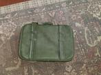 Vintage, Leren, Groene Koffer, Koffertje. Zeer goede staat., Sieraden, Tassen en Uiterlijk, Koffers, Ophalen, Gebruikt, Minder dan 35 cm