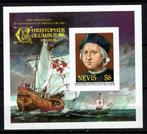 nevis 1986 pf blok columbus historie scheepvaart boten, Ophalen of Verzenden, Postfris, Overige thema's