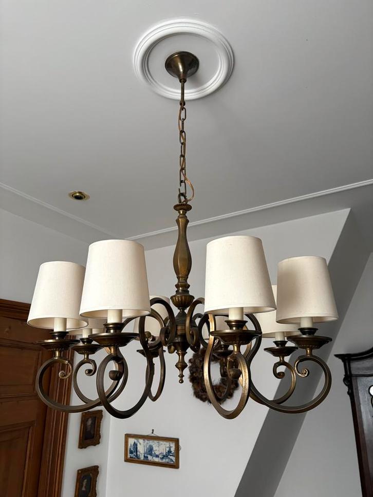 Mooie messing hanglamp, Huis en Inrichting, Lampen | Hanglampen, Gebruikt, Minder dan 50 cm, Metaal, Ophalen