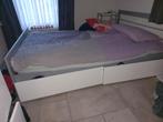2 persoons grijs ijzeren bed 140 bij 200 met matras, Kinderen en Baby's, Kinderkamer | Bedden, Ophalen, 85 tot 100 cm, Gebruikt