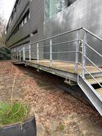 Gebruikte stalen trap met hellingbaan en bordes, Doe-het-zelf en Verbouw, Ladders en Trappen, Ophalen, Gebruikt, Trap, Nvt