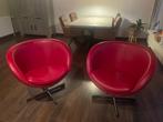 Varier (voorheen Stokke) Planet draaistoelen - rood leder, Ophalen, Gebruikt, Metaal, 75 tot 100 cm