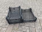 Lot zwarte plastic kratjes krat bak kratten stapelbaar, Ophalen of Verzenden