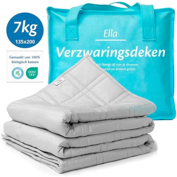 Ella Verzwaringsdeken - Gris, Huis en Inrichting, Slaapkamer | Beddengoed, Zo goed als nieuw, Deken of Dekbed, Eenpersoons, Grijs