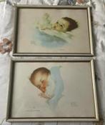 Vintage babies schilderijen,  Bessie Peage 40x28 cm, Antiek en Kunst, Ophalen of Verzenden