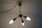 vintage hanglamp sputnik rockabilly drie lichtpunt messing., Huis en Inrichting, Lampen | Hanglampen, Ophalen of Verzenden, Minder dan 50 cm
