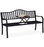 tuinbank met tafeltje - 89 x 150 x 58,5 cm  - metaal - zwart, Tuin en Terras, Tuinbanken, Ophalen, Nieuw, Helmond Someren, Babijhandel@gmail.com