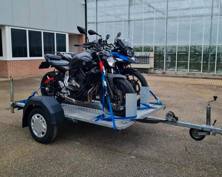 Motortrailer / Motoraanhanger te huur Inc. Spanbanden!, Diensten en Vakmensen, Verhuur | Auto en Motor, Aanhangwagen