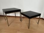 bijzettafels bijzet tafel set 2st  45x45xH37 en 50x50xH47, Minder dan 55 cm, Gebruikt, Vierkant, Hout