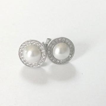 Zilverkleurige Melano limited edition parel oorbellen  beschikbaar voor biedingen