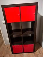 Ikea Kallax vakkenkast zwart/bruin, Ophalen, Met plank(en), Gebruikt, Minder dan 150 cm