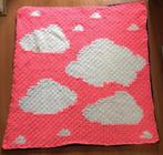 Kinder wolken deken in roze of donker blauw (handgemaakt), Ophalen of Verzenden, Nieuw, Deken