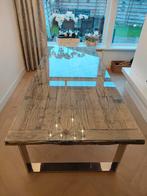 Rofra Home Eettafel - Chrome Onderstel, Glazen Blad, Ophalen, Gebruikt, 100 tot 150 cm, 200 cm of meer