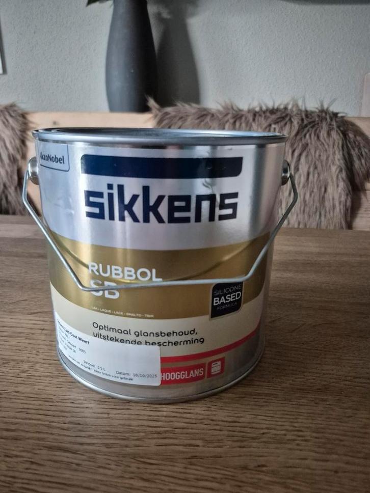Sikkens Rubbol SB  Gitzwart RAL 9005 2.5L, Doe-het-zelf en Verbouw, Verf, Beits en Lak, Nieuw, Lak, Wit, Ophalen of Verzenden