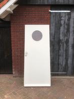 Witte Voordeur met Rond Raam, Doe-het-zelf en Verbouw, Deuren en Horren, Ophalen, Gebruikt, 80 tot 100 cm, Buitendeur