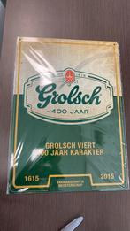 Te koop Grolsch wandbord 400 jaar karakter, Verzamelen, Biermerken, Ophalen of Verzenden, Gebruikt, Reclamebord, Plaat of Schild