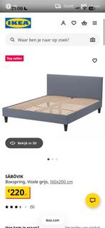 SÄBÖVIK Boxspring, Vissle grijs, 160x200 cm, Huis en Inrichting, Ophalen, 160 cm, Nieuw, Tweepersoons