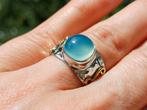 Vanoli 925 zilveren ring met chalcedoon maat 17,25, Sieraden, Tassen en Uiterlijk, Ringen, Daiva1973@hotmail.com, Vanoli, Blauw
