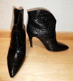 Toral zwarte enkellaarzen maat 37 zwart leer crocoprint ZGAN, Kleding | Dames, Schoenen, Verzenden, Zwart, Lage of Enkellaarzen