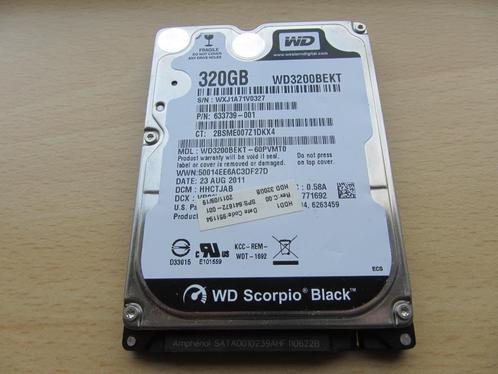 2x Western Digital Scorpio Black 320GB 7200RPM SATA 3Gbps 16, Computers en Software, Harde schijven, Zo goed als nieuw, Laptop