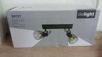 Spot 2-Lichts donker glas voor een industriële look., Huis en Inrichting, Lampen | Spots, Ophalen of Verzenden, Nieuw, Plafondspot of Wandspot