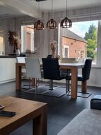 6 echt lederen eetkamerstoelen zwart en wit, Huis en Inrichting, Ophalen, Gebruikt, Overige kleuren, Vijf, Zes of meer stoelen