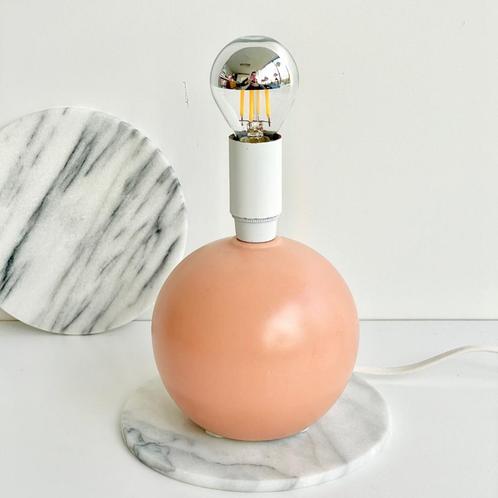 vintage Deens Design LAMP roze porselein lampvoet retro, Huis en Inrichting, Lampen | Tafellampen, Gebruikt, Minder dan 50 cm