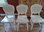 Eetkamerstoelen 6 stuks, Huis en Inrichting, Stoelen, Ophalen, Gebruikt, Wit, Landelijk
