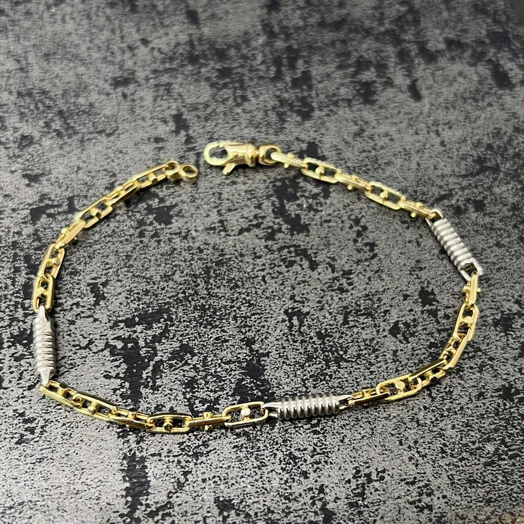 14k gouden armband massief monte carlo schakel, Ophalen of Verzenden, Zo goed als nieuw, Goud