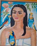 Vrouw met papagaaien, Ophalen of Verzenden