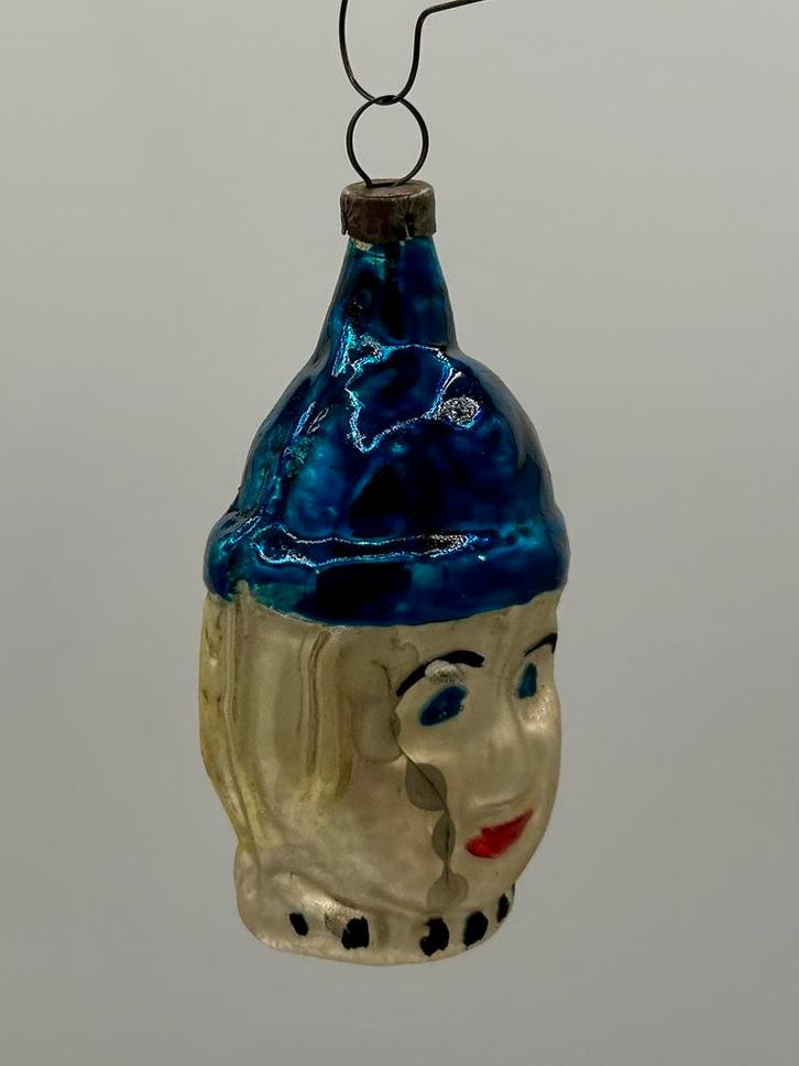 Oude kerstbal smal gezicht, Diversen, Kerst, Gebruikt, Ophalen of Verzenden