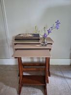 Vintage,  retro set nesttafels van eikenhout, Ophalen